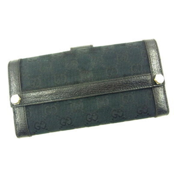 Gucci long Wallet GG canvas black leather - Picture 1 of 6
